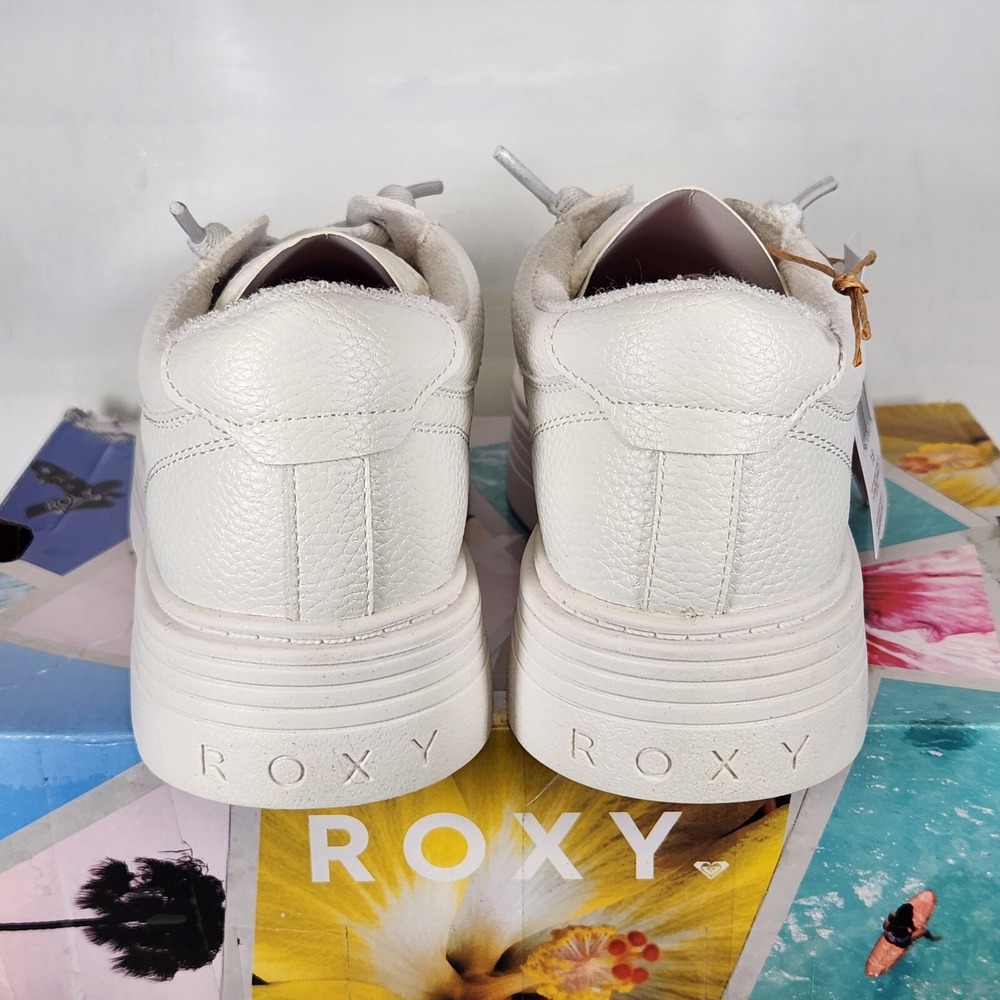 Roxy Sheilahh 2.0 Sneaker Women Size 8.5 White Platform Faux Leather Lace Up - Picture 4 of 8